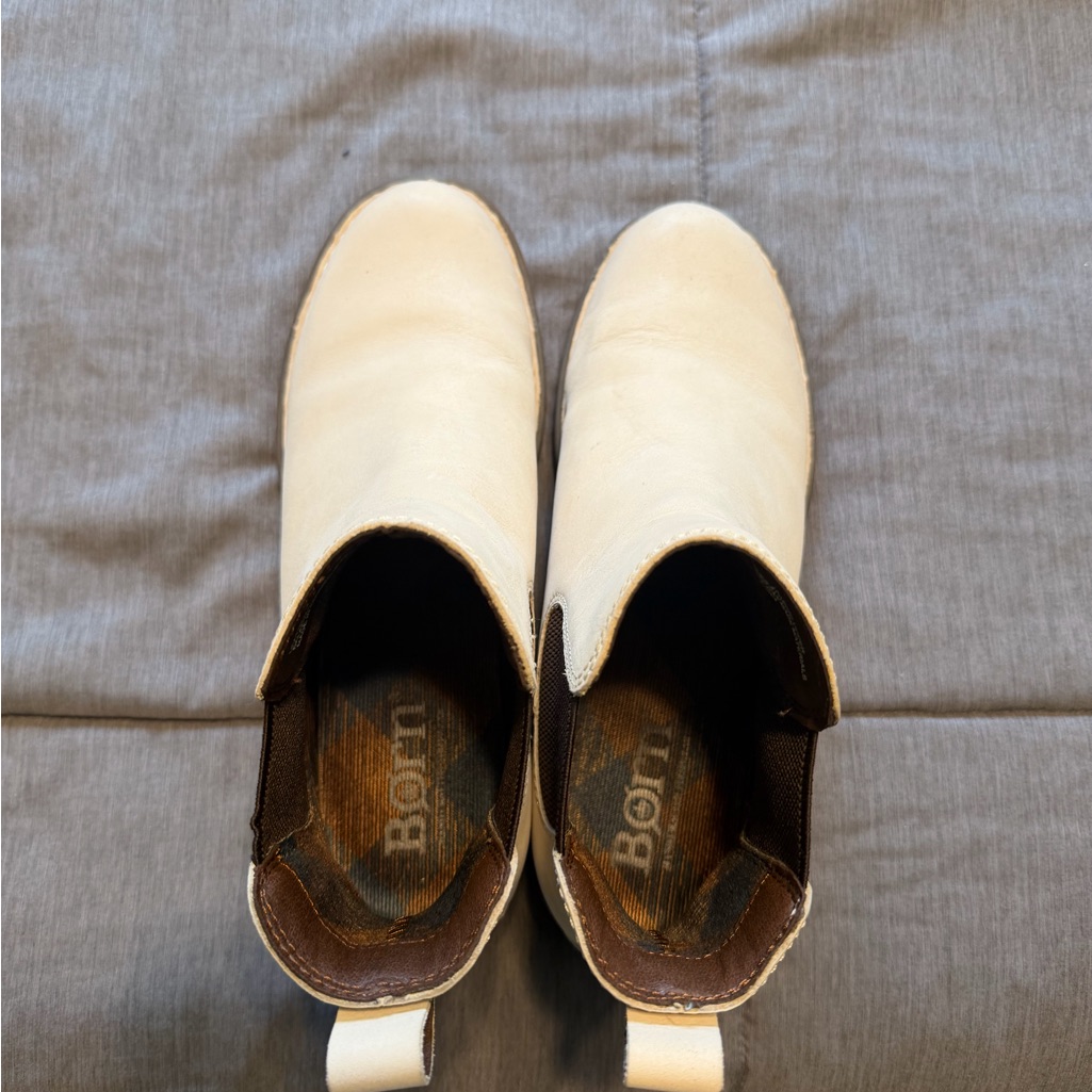 Born Women's Cream Ankle Booties